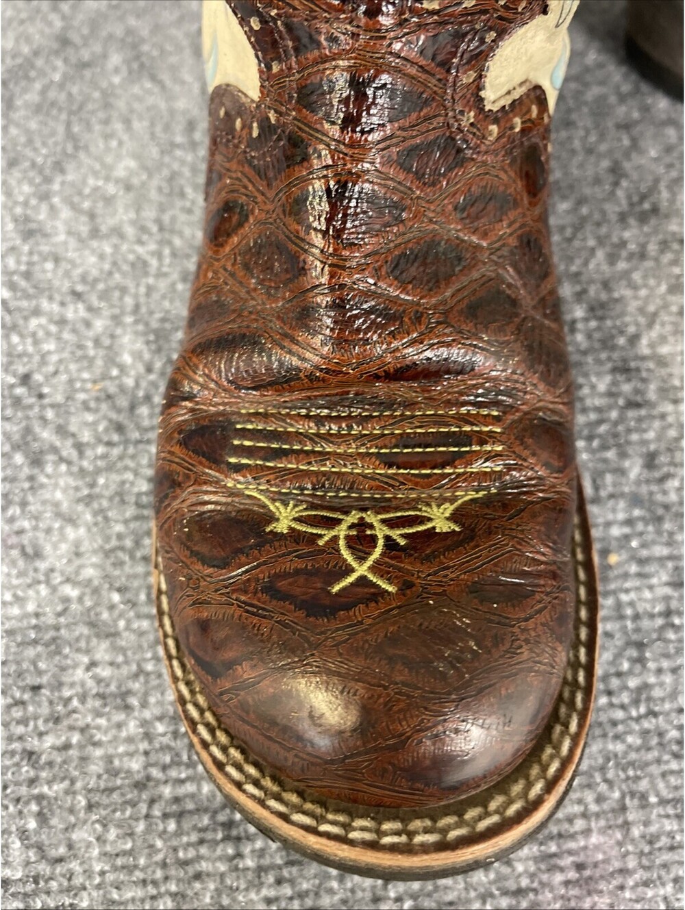 Ariat Ladies Rodeobaby Rocker Cowboy Boots Tattoo Themed Live Ride 7.5 - Picture 7 of 14